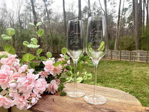 Personalized Champagne Toasting Glass Pair