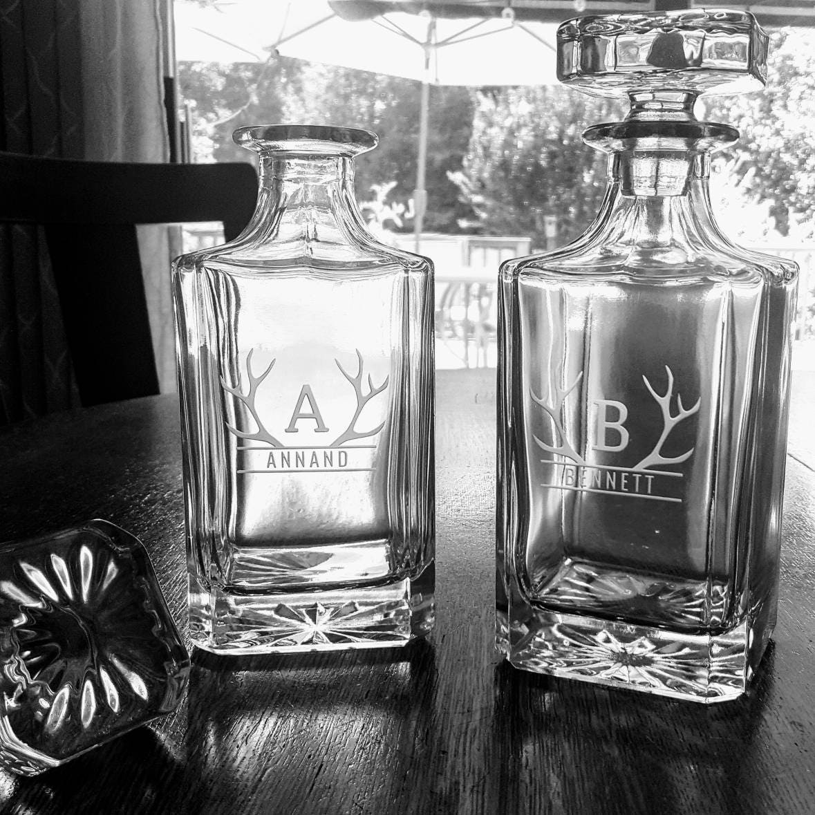 Personalized Antlers Whiskey Decanter